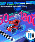 Amphibious Remote Control Car With Water Gun 3 In 1 Waterproof RC Car Boat, showing 50 min battery life and 1800 mAh capacity.