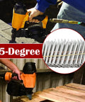 1-1/2 Inch Siding Nails 3600 Count, 15 Degree Wire Collated Coil, Full Round Head, Hot Dipped Galvanized Exterior Fasteners, Rust Resistant For Exterior Siding, Works With CN55 CN45 Gun in use with nail gun