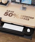 Under Desk Keyboard Tray 25 Inch With Wrist Rest Mouse Pad Cup Mat lightweight slide out for ergonomic desk setup