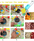 Steps to replace seed wheel on All In One Garden Seeder With Ten Seed Plates, No Bend Push Spreader For Corn Soybean and Sorghum