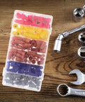 Huge 158 Piece Assorted Wire Ferrule Kit For Pros And DIYers Including Quick Connect Electrical Caps Reliable Screw Terminals Perfect For Indoor Outdoor Wiring And Junction Box Installations, assorted ferrules in organizer case
