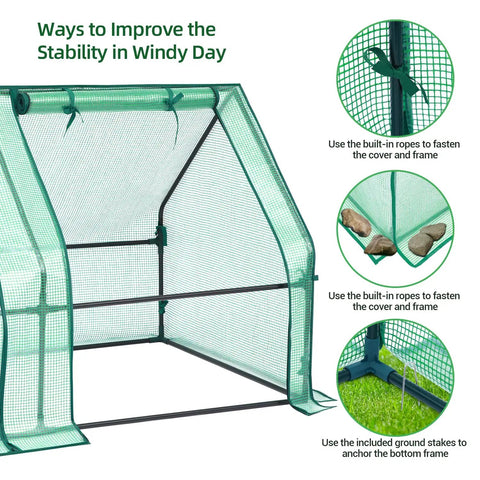 Portable Mini Greenhouse For Outdoors 71 By 36 By 36 Inch With Dual Large Zipper Doors Ground Stakes Waterproof And UV Protected Plastic Green House For Patio Garden Backyard No Tools Needed All Weather Ready