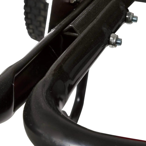 100 Pound Pro Grade Turf Spreader For Contractors With Weatherproof Poly Hopper, rugged powder coated steel frame detail