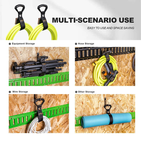 E Track Cord Organizer Straps 4 Pack Heavy Duty Storage for Cables Hoses and Extensions on E Track 17 Inch in use