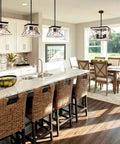 Farmhouse Chandelier For Dining Room And Kitchen Island Rustic White Wood Pendant Light Distressed Four Light Ceiling Fixture Large Hanging Ceiling Lantern For Entryway Hallway Foyer With Barn Chic Vibe That Pops In Any Room in modern kitchen setting
