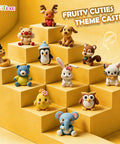 Air Dry Clay Kit For Kids With 12 Animal Sculpting Molds And 4 Vibrant Colors, figurines on yellow stairs setup.