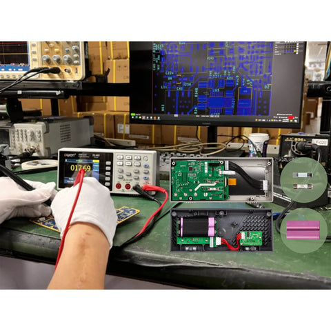 Desktop Digital Multimeter With True RMS, Data Logging, And Dual Display, SCPI Ready on workbench, showing 55000 count display
