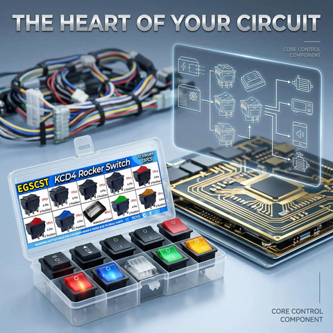 Rocker Switch Kit With Multi Color LED Lights And Waterproof Cover 13 Piece Assortment with circuit diagram and wiring