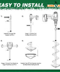 Installation guide for 8 Inch Ice Auger For Cordless Drill With 35.95 Inch Extension Shaft