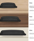 Front view of 10 Pack Matte Black Cabinet Cup Pulls 5 Inch Hole Center 6.37 Inch Length Drawer Pulls For Kitchen Cabinets And Furniture