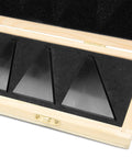 WEN 12-piece steel angle gauge blocks in an open wooden case with black foam lining