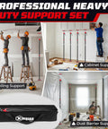 Heavy Duty Adjustable Cabinet Jacks 4 Piece Set Extends From 49 To 114 Inches used for ceiling and cabinet support in woodworking projects.