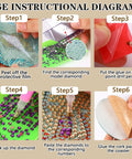 Step-by-step instructions for Diamond Art Coasters Kit For Adults Eight Piece Rose Diamond Painting Coaster Set With Holder