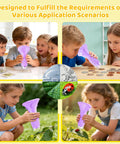 Children using Kid Friendly Microscope 200x Zoom With 2 Inch HD Camera, STEM Learning Kit, exploring plants and coins, perfect for STEM education.