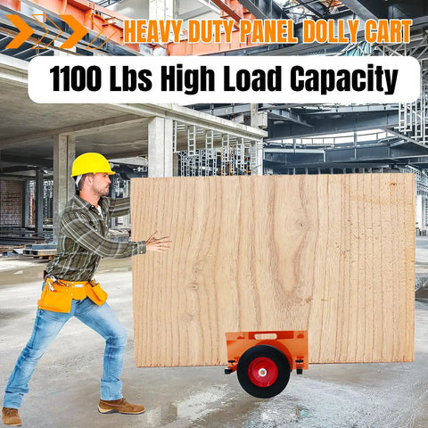 Heavy Duty Panel Dolly 1100 Lbs Capacity For Drywall Doors Slabs And Wood Panels Adjustable Material Mover with worker