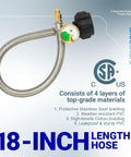 2 Stage Auto Changeover RV Propane Regulator Dual Tank System With Two 18 Inch Stainless Braided Hoses And Gauge