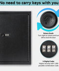 Straight Up Wall Mounted Key Storage Lock Box With Dead Simple Reset Combo Code, rotary knob and digital code display.