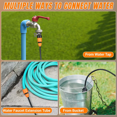 Multiple ways to connect water to the Portable Upgraded 1850 Psi Cordless Pressure Washer With Brushless Motor