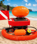 Tankless Scuba Diving System For Easy Underwater Breathing Portable Rechargeable Lung Tank No Fuss Lightweight Dive Gear on beach