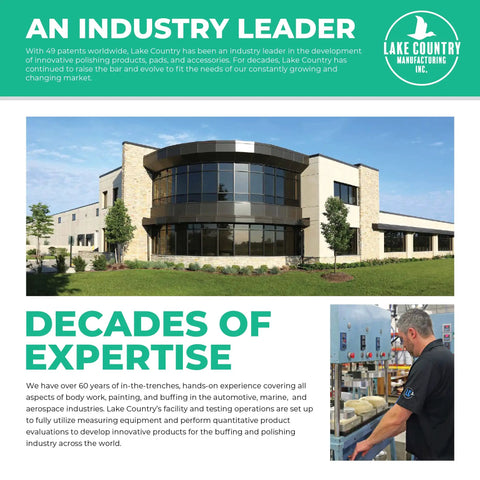 Exterior view of Lake Country Manufacturing building surrounded by trees, highlighting decades of expertise in the industry.