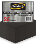 Stack of 25 black Magnetic Sheets For Crafts 5 X 7 Inches, 30 Mil, Non Adhesive, for Die Storage, Scrapbooking, DIY Arts.