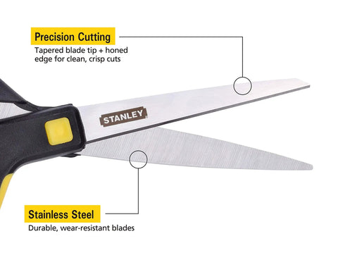 All-Purpose Ergonomic Stainless Steel Scissors Pack of 2 With Cushioned Grip for Easy Cutting, Heavy-Duty Blades, Smooth Precision Edge
