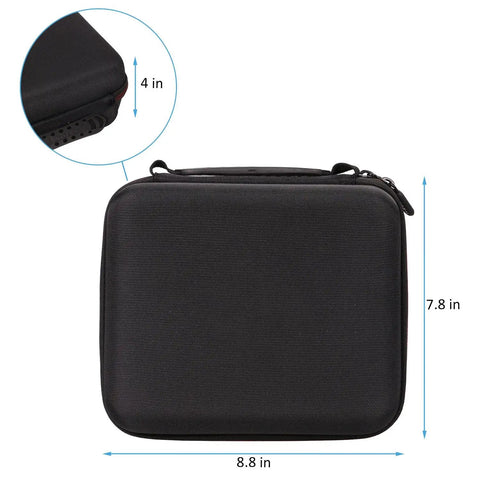 Protective Carry Case for Stanley FatMax SL10LEDS, case only shown with dimensions 8.8 x 7.8 x 4 inches, black hard EVA material.