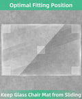 Image of glass chair mat with 5 Pack 6x6 Inch Large Clear Self Adhesive Silicone Non Slip Pads for rug stability on carpet