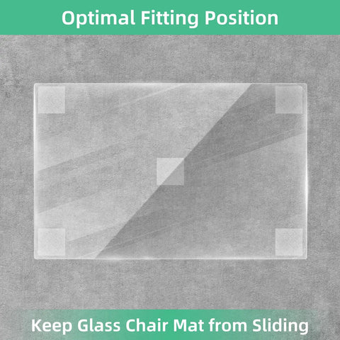 Image of glass chair mat with 5 Pack 6x6 Inch Large Clear Self Adhesive Silicone Non Slip Pads for rug stability on carpet