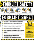 Two Laminated Forklift Safety Posters Set 17 By 24 Inches OSHA Compliant Wall Signs With Easy Operation Rules And Visual Guides For Warehouse And Distribution Center And Industrial Use. forklift safety posters