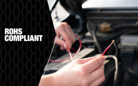 Person handling 18 Gauge Primary Wire Bulk Spool 100 Feet Red Heavy Duty Work Ready PVC Jacket Water Oil Chemical Resistant Ideal For Cars Trucks Boats And Other Wiring Projects