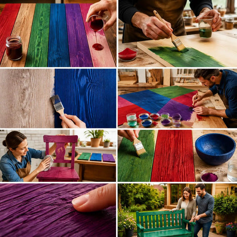 Real Deal Wood Dye Powder Bundle With Five Bright Fast Drying Pigments For Furniture And DIY Creations Just Mix With Water For A Durable Finish That Slays On Any Indoor Or Outdoor Surface Today.