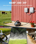 Heavy Duty 240 Volt Pool Pump Timer With 1000 Ft Rf Remote Control Weatherproof Outdoor Switch For 3 Hp Equipment in a farm setting.