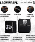 Weightlifting Elbow Wraps 40 Inch 1 Pair Flexible Elbow Compression Straps for real joint support and stability in bench press