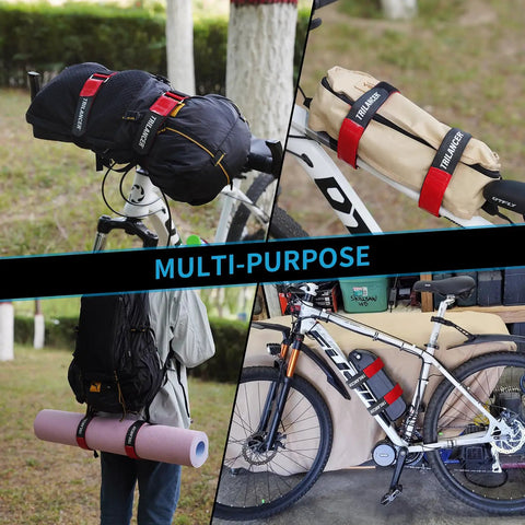 Bike Rack Straps 2 Pack With Extra Wide Silicone Anti Slip Coating For Real Grip And No Slippage on bike bags and gear