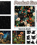 Six-piece microfiber cleaning cloths set for glasses, phones, and cameras; 6.3x6.3in, mushroom and cat patterns.
