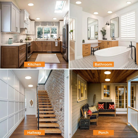 Energy Saving Led Flush Mount Ceiling Light With 3 Color Modes 3000K 4000K 6500K 15W 1500Lm in kitchen, bathroom, hallway, porch