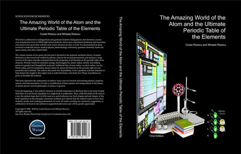 The Amazing World of the Atom and the Ultimate Periodic Table book cover with scientific visuals and colorful periodic table.