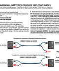 Instruction manual for Heavy Duty Jumper Cables 1 Gauge 25 Foot 800 Amp with boost connection procedures.