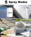Beast 4800 PSI Pressure Washer With 4 Quick Connect Nozzles Inlet Hose And Filter 500ml Soap Tank showcasing spray modes