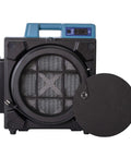 Heavy Duty Air Scrubber Slings Seven Five Zero Cfm Negative Air Through Triple HEPA Filters To Clear Rooms Fast, showing filters and controls.