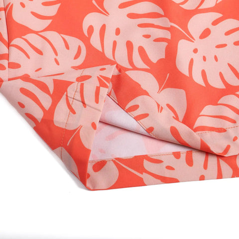 Close-up of fabric detail for Orange Mens Swim Trunks No Lining Beach Shorts With Two Zip Pockets Quick Dry Fabric Drift Surf Vibe