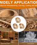 Badass Tungsten Carbide Angle Grinder Wood Carving And Sanding Disc Set Quick Slice Blade Kit displayed with wood shaping and carving applications.