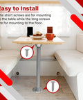 Built Tough Aluminum Rv Table Floor Mounting Base With Heavy Duty Pedestal Replacement Hardware Complete Screw Pack For Camper Slide Out Support. Installation guide with screws.