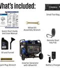 What's included with the 10000 Peak Watt Portable Gas Generator With Remote Electric Start And Transfer Switch Ready Build.