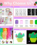 Features of Epic Fuse Beads Kit With 19,200 Beads In 92 Colors, Six Pegboards, 124 Patterns, ironing paper, tweezers, and hooks.