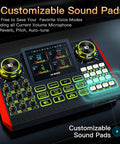 Pro Gaming Audio Mixer For Streaming And Podcasting With Built In Voice Changer USB Audio Interface DJ Style Mixer top view