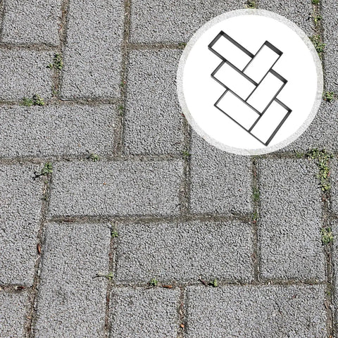 Garden Paving Mold For Concrete Walkways And Patios, Easy To Use Plastic Rectangular Floor Mold For Brick Style Paving, 19.76 By 15.86 Inches, Durable Polypropylene Construction, Black