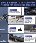4 In 1 Cordless Car Vacuum Cleaner, Mini Handheld 12000Pa Suction with multi nozzles for targeted cleaning, purple