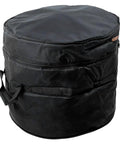 Heavy Duty Five Piece Drum Bag Set With Killer 10mm Foam Padding For 10 12 And 14 Inch Rack Toms, Plus 14 Inch Snare And 22 Inch Bass Drum, round black drum bag with zipper.